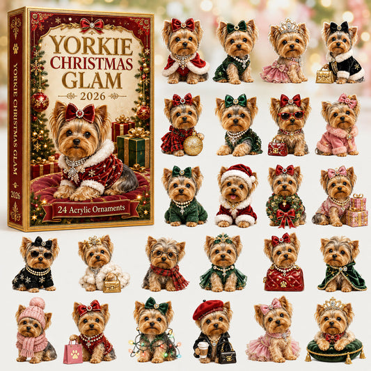 Yorkie Christmas Glam Advent Calendar 2026 - 24-Day Festive Countdown