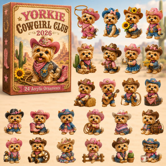 Yorkie Cowgirl Club Advent Calendar 2026 - 24-Day Festive Countdown