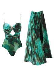 Onbely tenues de plage été tie and dye maillot de bain fendu jupe hawaïenne imprimée robe pour femme