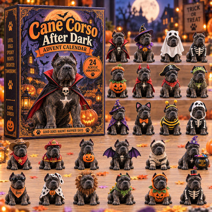 HALLOWEEN KICKOFF 40% OFF - Cane Corso Dark Advent Calendar 2026 - 24-Day Festive Countdown, Acrylic Charms Blind Box - Gift For Cane Corso Lovers AC0NT237