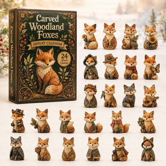 Carved Woodland Fox Advent Calendar 2026 - 24-Day Festive Countdown