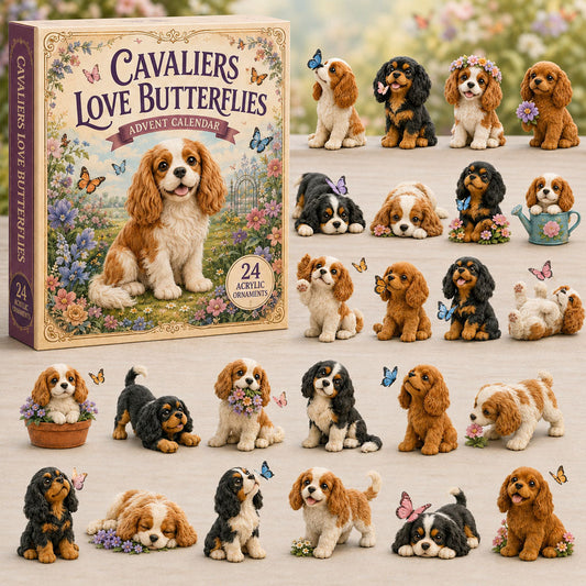 Cavalier Love Butterflies Advent Calendar 2026 - 24-Day Festive Countdown