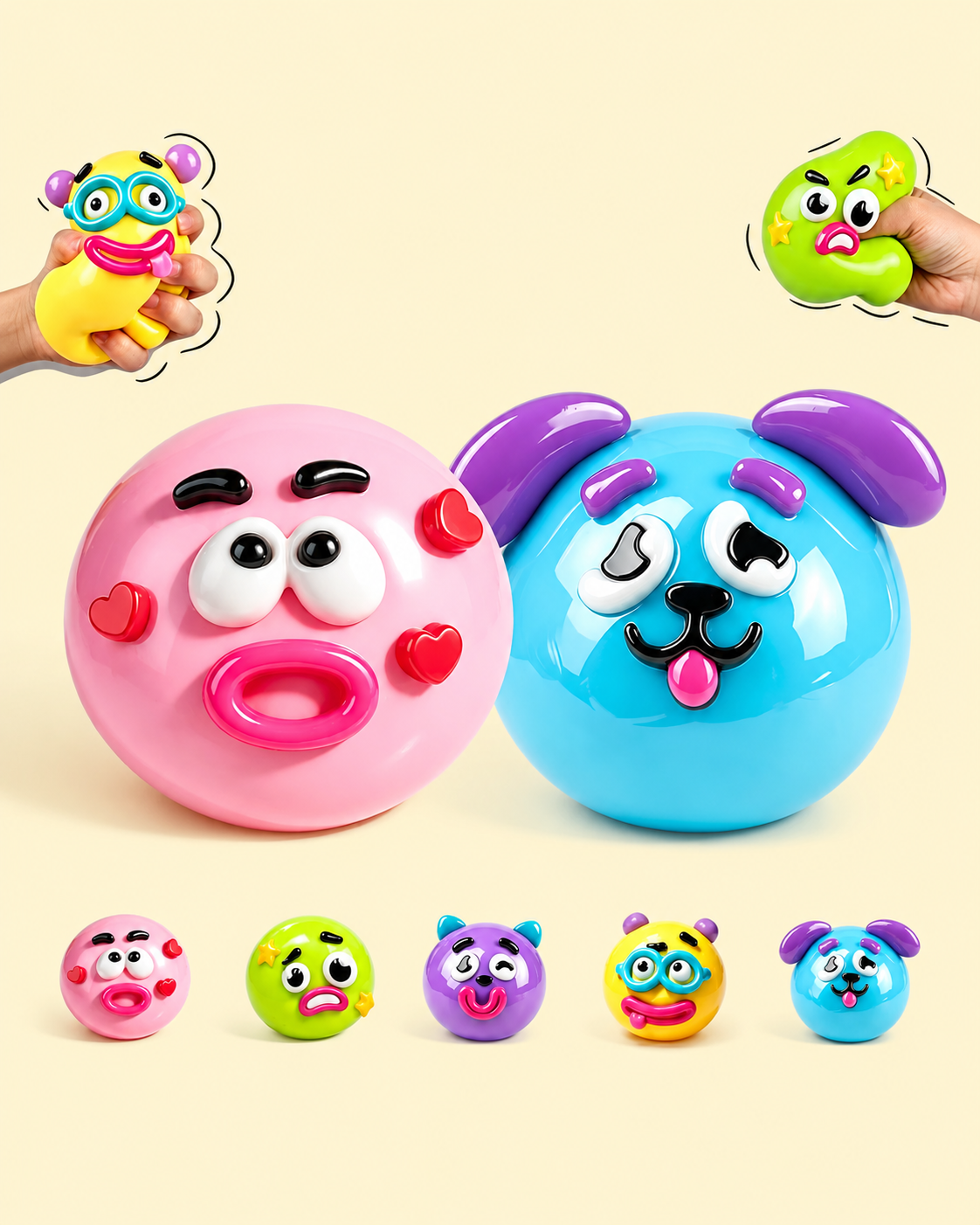 Fun Cute Face Swap Squeeze Toy