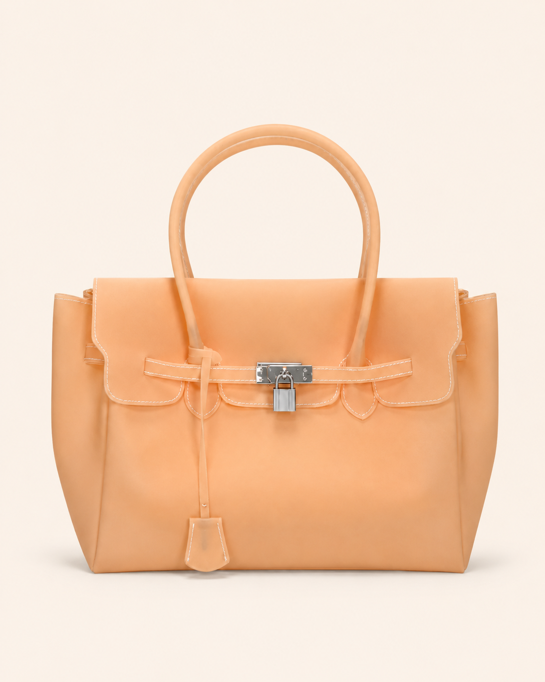 Transparent Solid Color Pvc Jelly Bag Women's Tote Bag