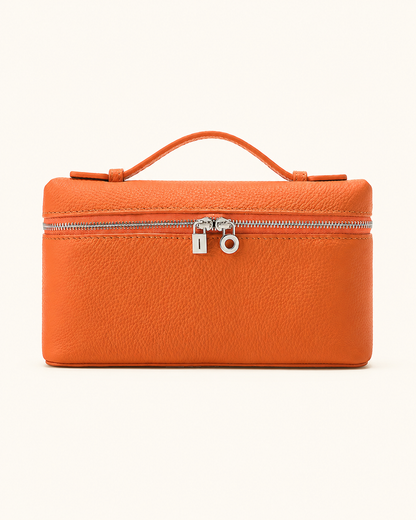 Genuine Leather Designer Minimalist Zipper Crossbody Top Handle Box Bag