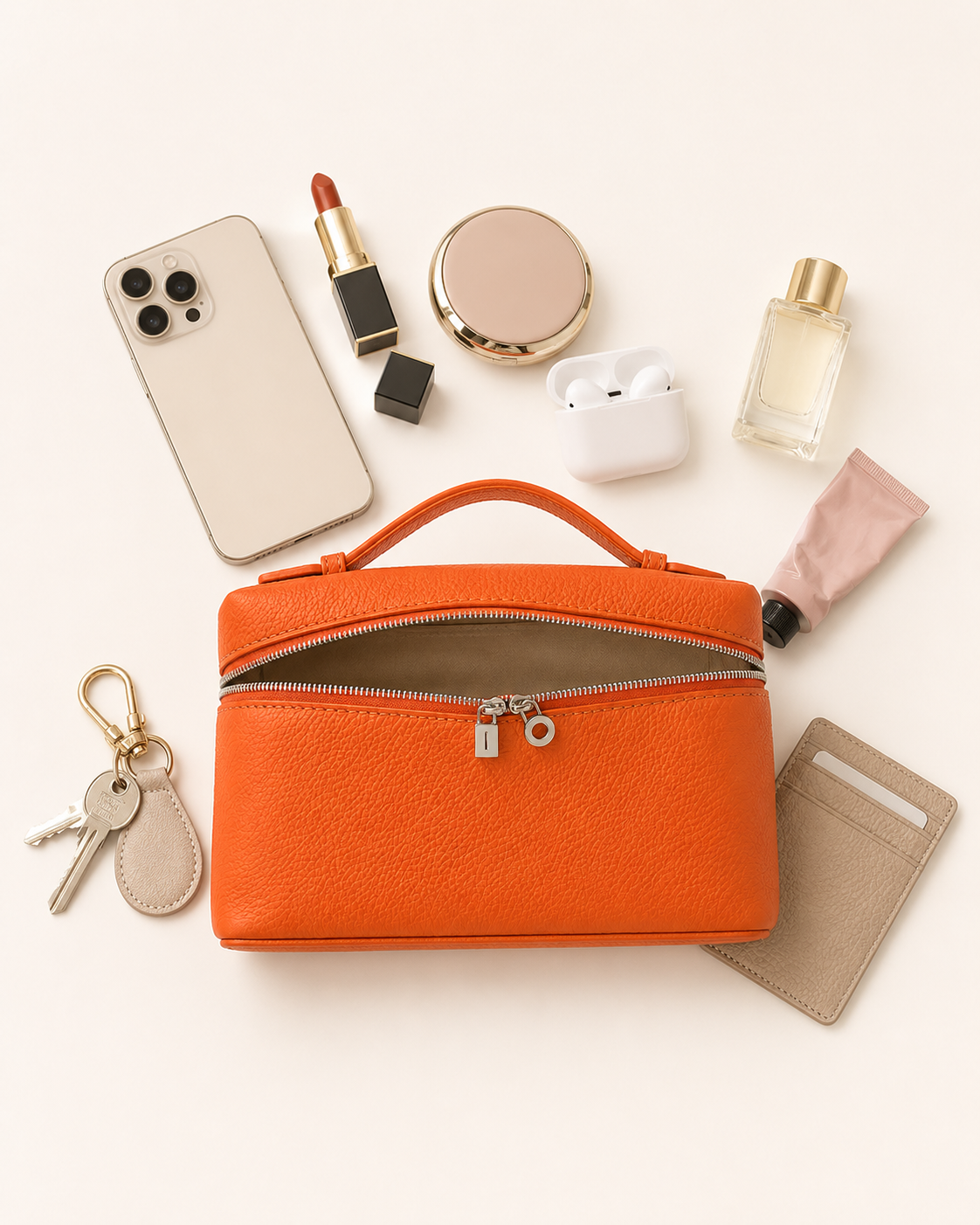 Genuine Leather Designer Minimalist Zipper Crossbody Top Handle Box Bag