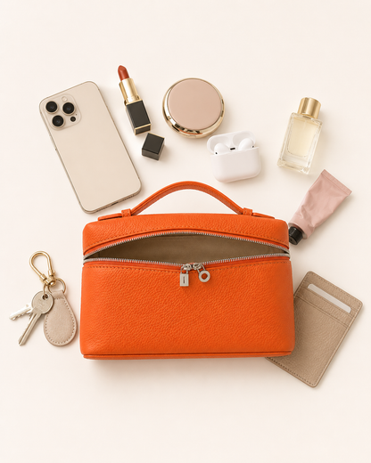 Genuine Leather Designer Minimalist Zipper Crossbody Top Handle Box Bag