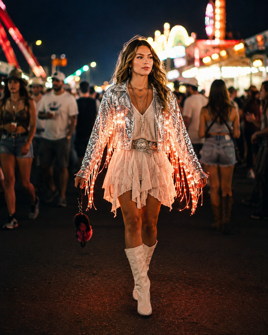 LED Fringe Sequin Jacket