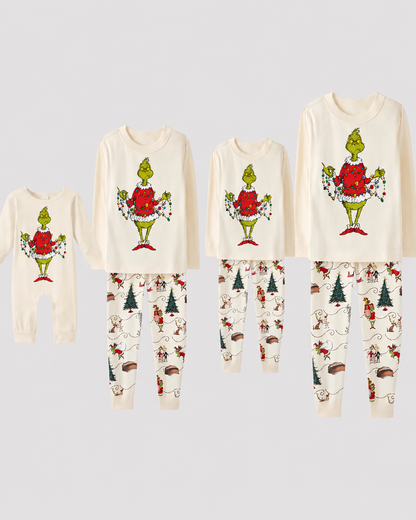 Lights Moment-Grinch Family Christmas Pajamas