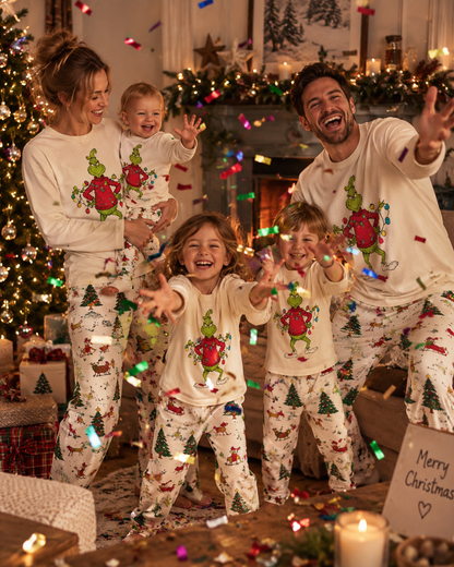 Lights Moment-Grinch Family Christmas Pajamas