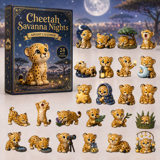 Cheetah Savanna Nights Advent Calendar 2026 - 24-Day Festive Countdown