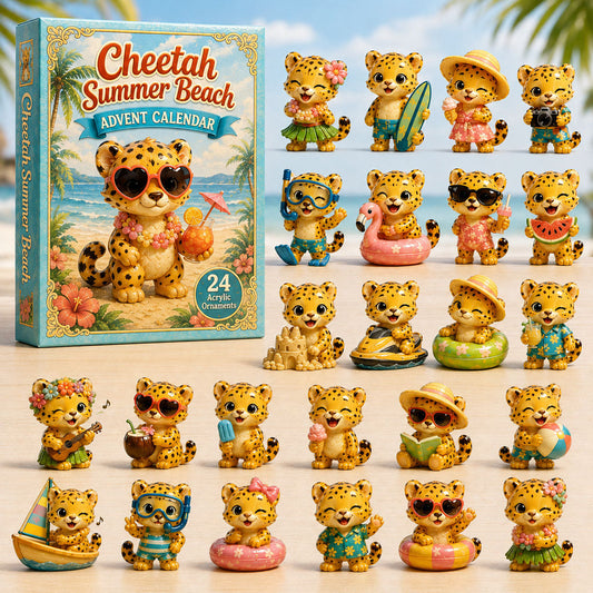 Cheetah Summer Beach Advent Calendar 2026 - 24-Day Festive Countdown