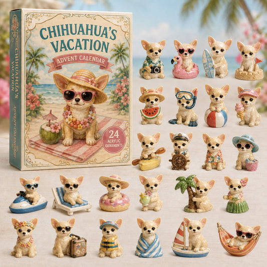 Chihuahua Beach Vacation Advent Calendar 2026 - 24-Day Festive Countdown