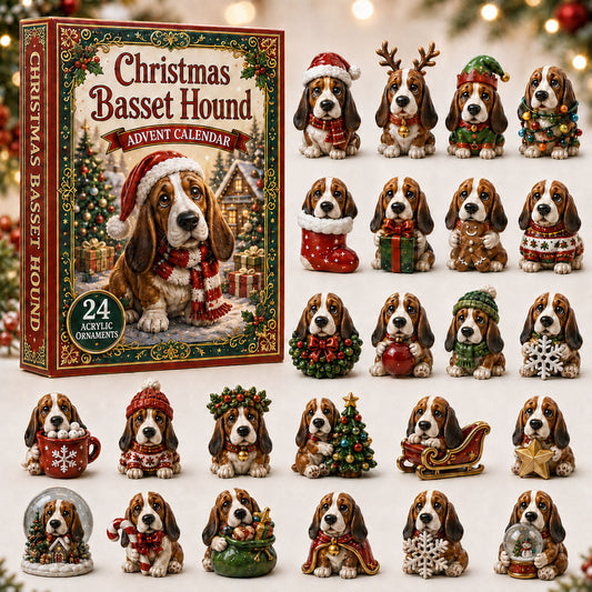 Christmas Basset Hound Advent Calendar 2026 - 24-Day Festive Countdown