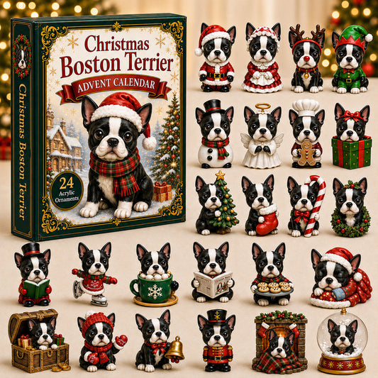 Christmas Boston Terrier Advent Calendar 2026 - 24-Day Festive Countdown
