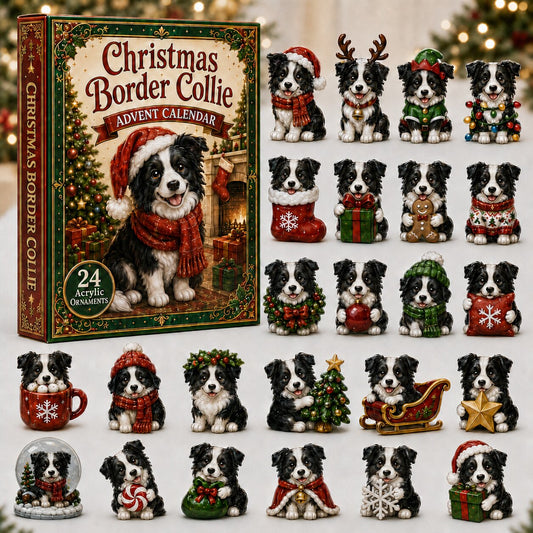 Christmas Border Collie Advent Calendar 2026 - 24-Day Festive Countdown