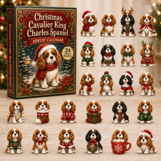 Christmas Cavalier King Charles Spaniel Advent Calendar 2026 - 24-Day Festive Countdown