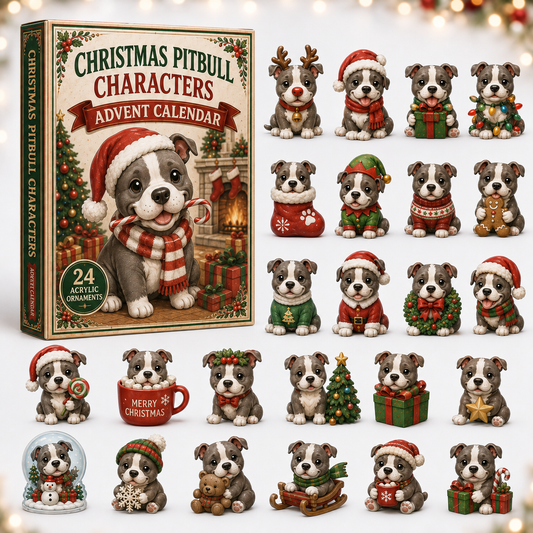 Christmas Pitbull Characters Advent Calendar 2026 - 24-Day Festive Countdown