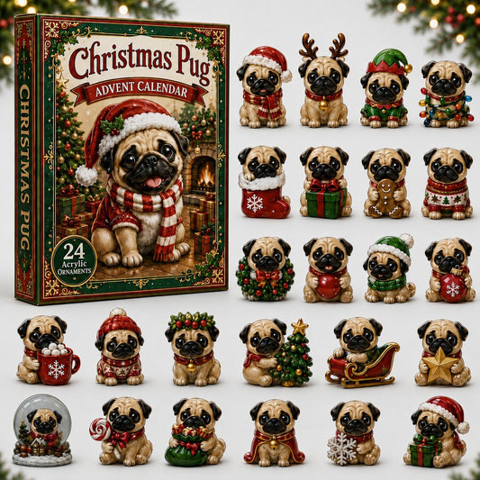 Christmas Pug Advent Calendar 2026 - 24-Day Festive Countdown