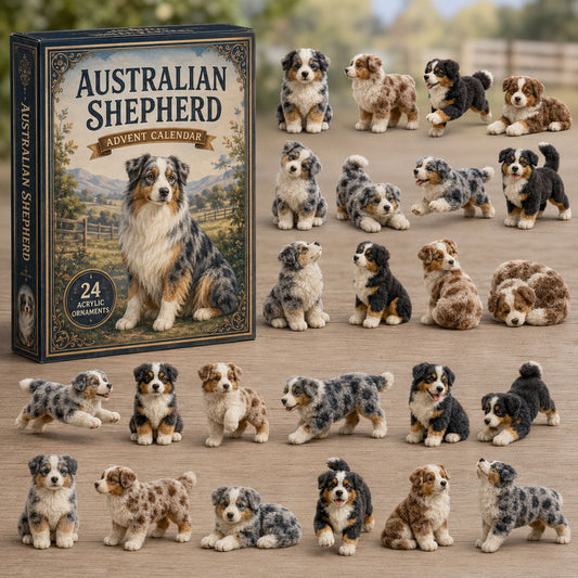 Classic Australian Shepherd Advent Calendar 2026 - 24-Day Festive Countdown