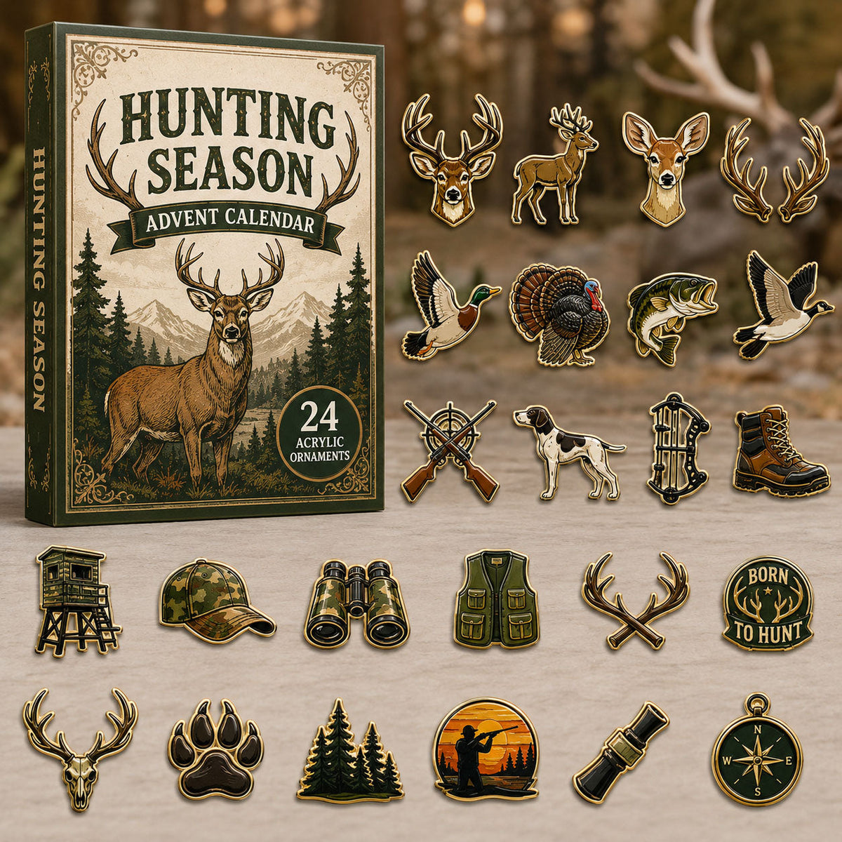 Classic Deer Hunt Advent Calendar 2026 - 24-Day Festive Countdown
