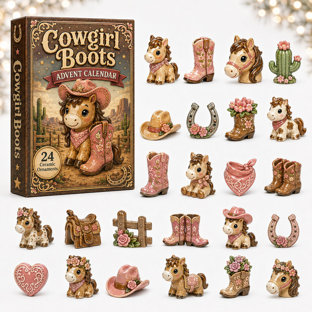Cowgirl Boots Horse Advent Calendar 2026 - 24-Day Festive Countdown
