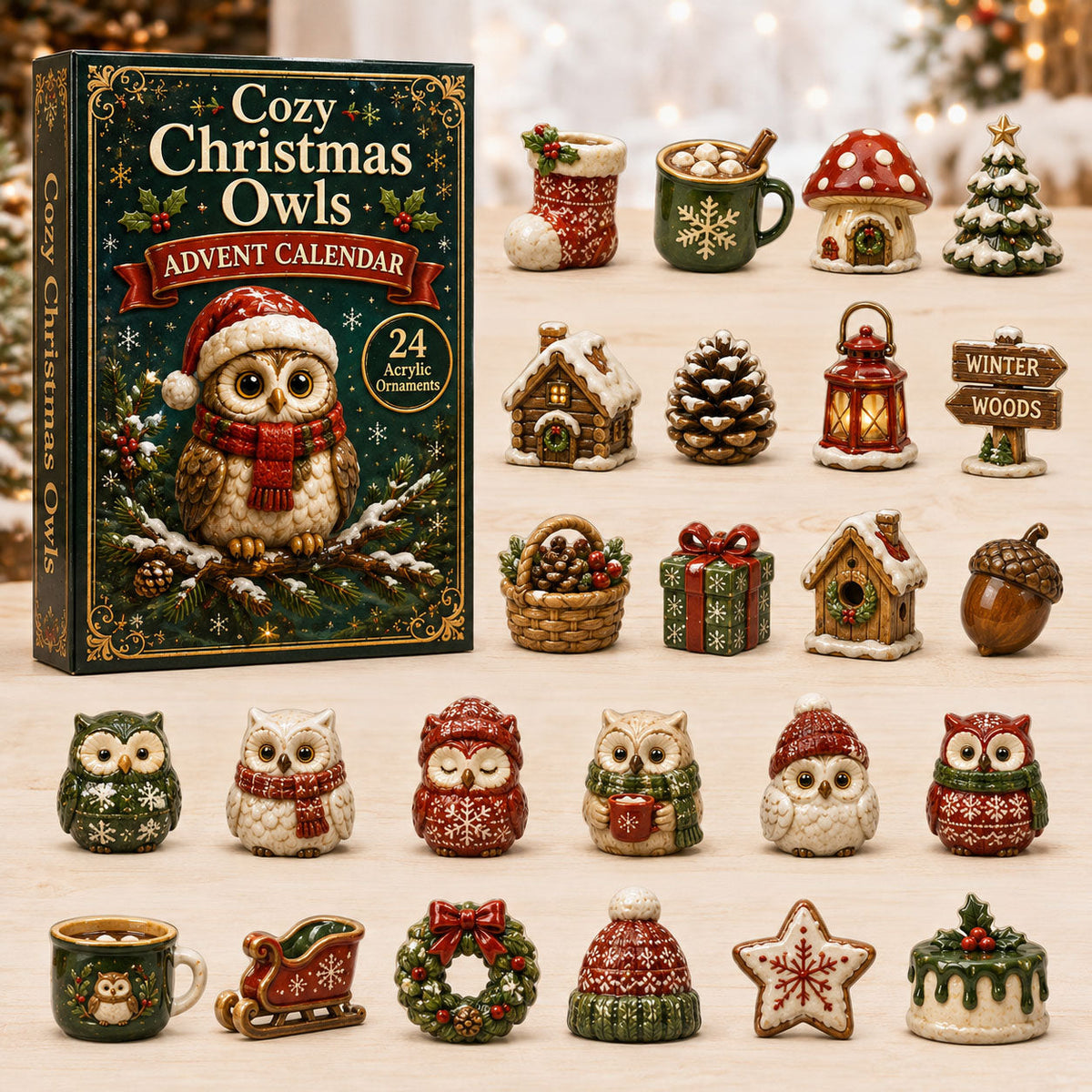 Cozy Christmas Owls Advent Calendar 2026 - 24-Day Festive Countdown