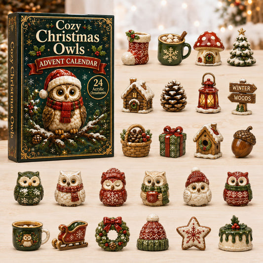 Cozy Christmas Owls Advent Calendar 2026 - 24-Day Festive Countdown