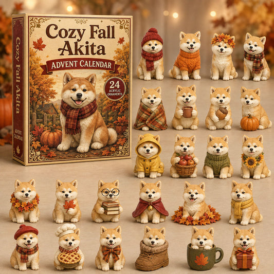 Cozy Fall Akita Advent Calendar 2026 - 24-Day Festive Countdown