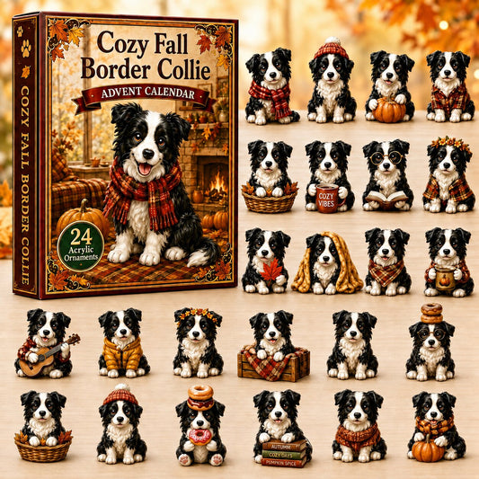 Cozy Fall Border Collie Advent Calendar 2026 - 24-Day Festive Countdown