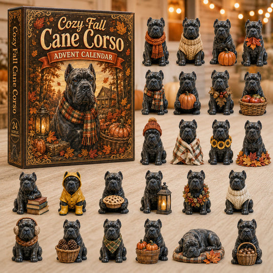 Cozy Fall Cane Corso Advent Calendar 2026 - 24-Day Festive Countdown