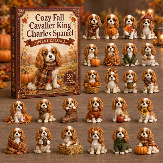 Cozy Fall Cavalier King Charles Spaniel Advent Calendar 2026 - 24-Day Festive Countdown