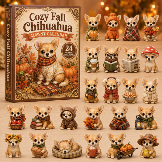 Cozy Fall Chihuahua Advent Calendar 2026 - 24-Day Festive Countdown
