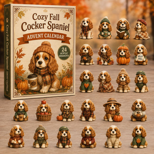 Cozy Fall Cocker Spaniel Advent Calendar 2026 - 24-Day Festive Countdown