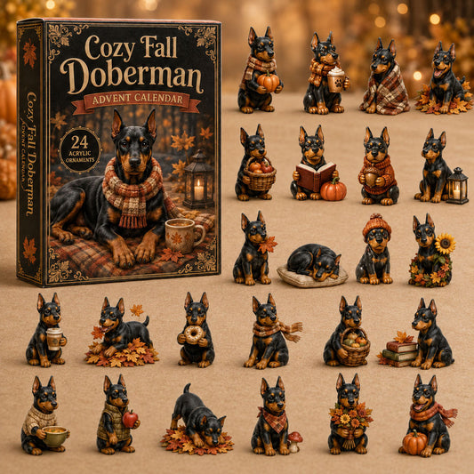 Cozy Fall Doberman Advent Calendar 2026 - 24-Day Festive Countdown