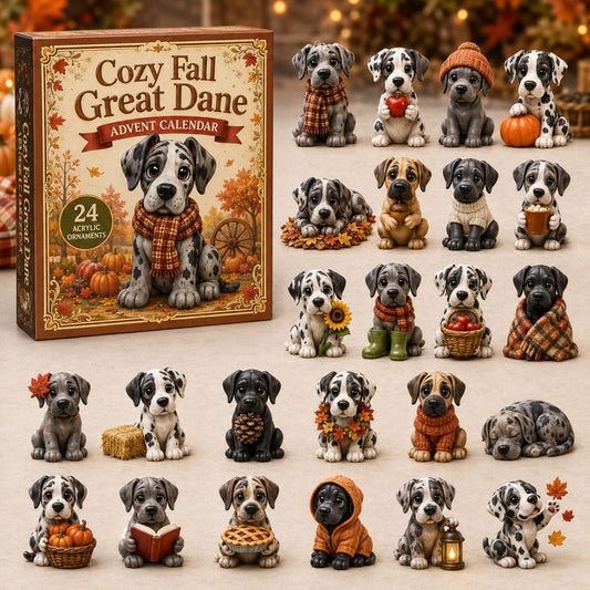 Cozy Fall Great Dane Advent Calendar 2026 - 24-Day Festive Countdown