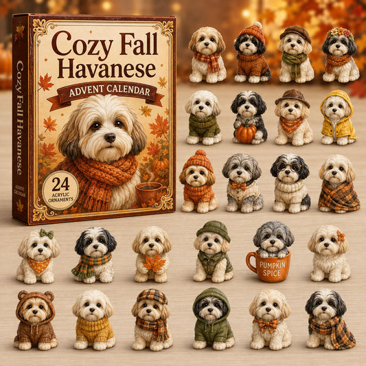 Cozy Fall Havanese Advent Calendar 2026 - 24-Day Festive Countdown