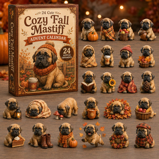 Cozy Fall Mastiff Advent Calendar 2026 - 24-Day Festive Countdown