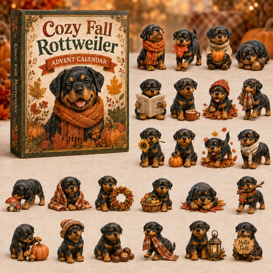 Cozy Fall Rottweiler Advent Calendar 2026 - 24-Day Festive Countdown