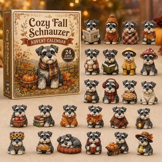 Cozy Fall Schnauzer Advent Calendar 2026 - 24-Day Festive Countdown