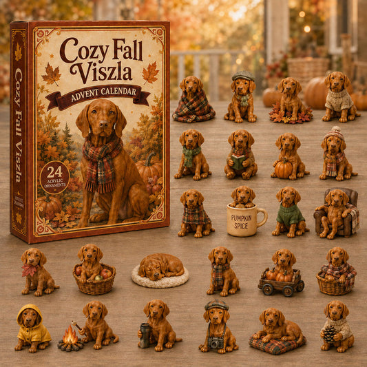 Cozy Fall Vizsla Advent Calendar 2026 - 24-Day Festive Countdown