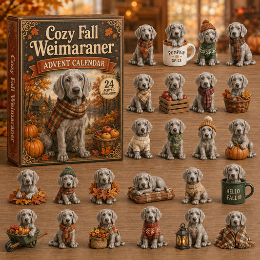 Cozy Fall Weimaraner Advent Calendar 2026 - 24-Day Festive Countdown