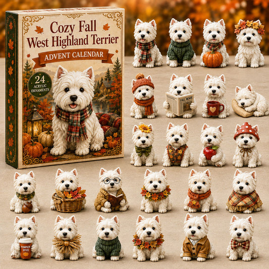 Cozy Fall West Highland Terrier Advent Calendar 2026 - 24-Day Festive Countdown