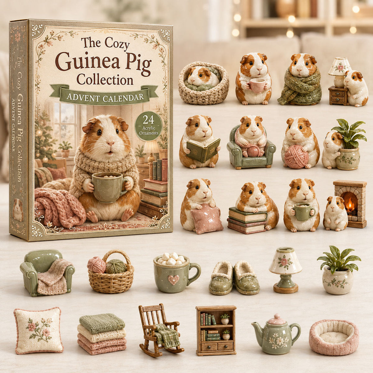 Cozy Guinea Pig Advent Calendar 2026 - 24-Day Festive Countdown