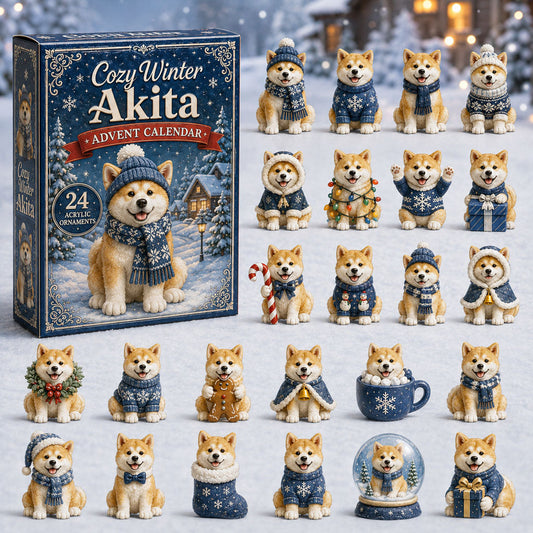 Cozy Winter Akita Advent Calendar 2026 - 24-Day Festive Countdown