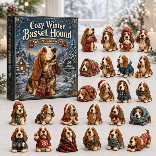 Cozy Winter Basset Advent Calendar 2026 - 24-Day Festive Countdown