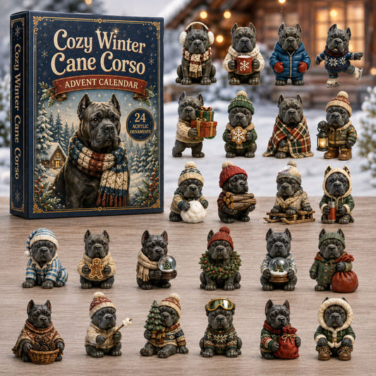 Cozy Winter Cane Corso Advent Calendar 2026 - 24-Day Festive Countdown