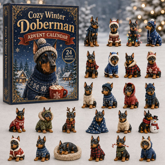 Cozy Winter Doberman Advent Calendar 2026 - 24-Day Festive Countdown