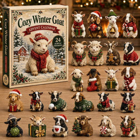 Cozy Winter Goat Advent Calendar 2026 - 24-Day Festive Countdown