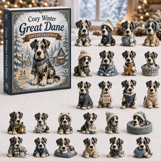 Cozy Winter Great Dane Advent Calendar 2026 - 24-Day Festive Countdown